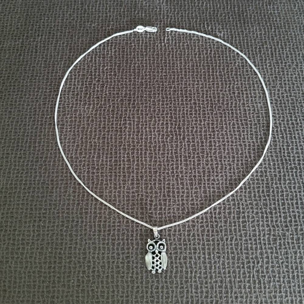 Bonny Jewelry Silver🤍 Owl🦉 Pendant Necklace - NIB - Picture 11 of 16